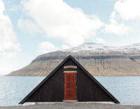 Black house in Kollafjørður on Streymoy island
