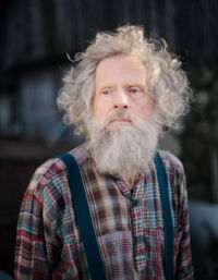 Famous artist and adventurer, Trontur Patursson, in Kirkjabøur, Faroe Islands.