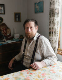 Simun Hanssen in Svínoy village. Population: 22